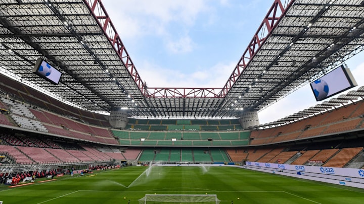 A panoramic view of the stadium prior to the Serie A...
