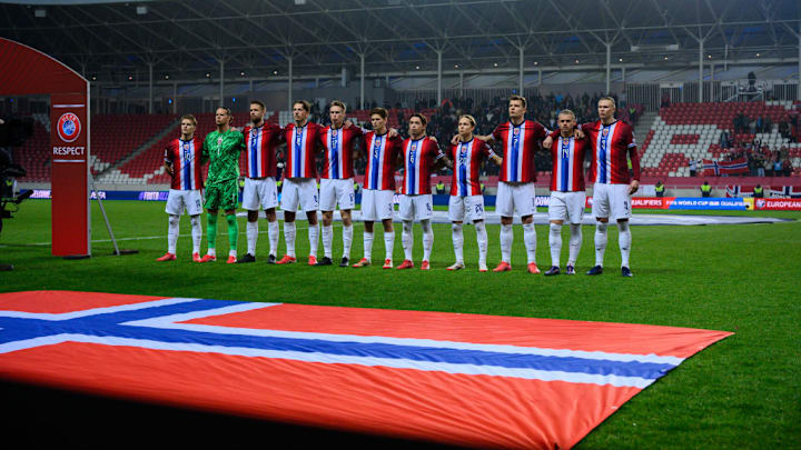 Julian Ryerson, Alexander Sorloth, Orjan Nyland, Erling Haaland, Martin Odegaard, Sander Berge, David Moller Wolfe, Torbjørn Heggem, Patrick Berg, Andreas Schjelderup, Kristoffer Ajer