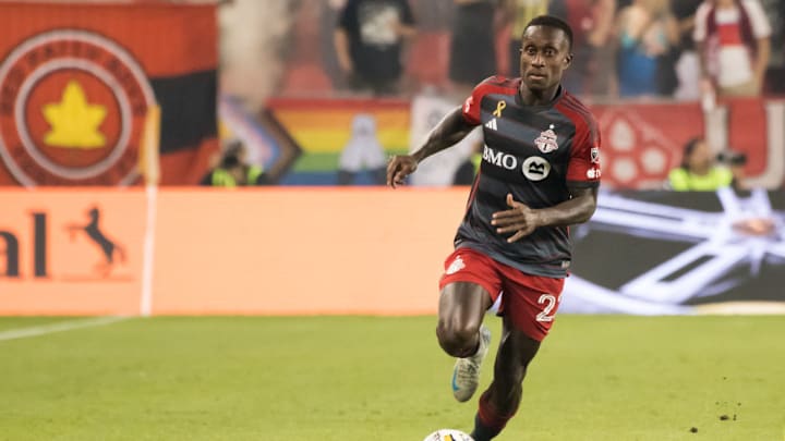 Richie Laryea #22 seen in action during the MLS game between...