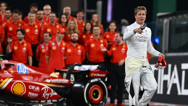 El actor estadounidense Brad Pitt, durante la filmación de la película de F1. El actor estadounidense Brad Pitt, durante la filmación de la película de F1.