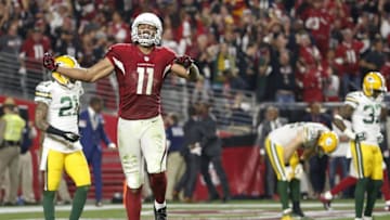 2015: Larry Fitzgerald's game-winning touchdown in overtime capped a wild finish in a 26-20 win for the Cardinals over the Packers. The Packers forced overtime when Aaron Rodgers completed a fourth-and-20 pass for 60 yards to Jeff Janis, and then a 41-yard Hail Mary to Janis with five seconds remaining for the tying touchdown.