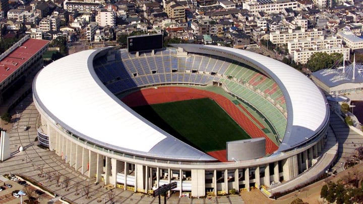 An aerial view of Nagai stadium in Osaka, Japan, 0