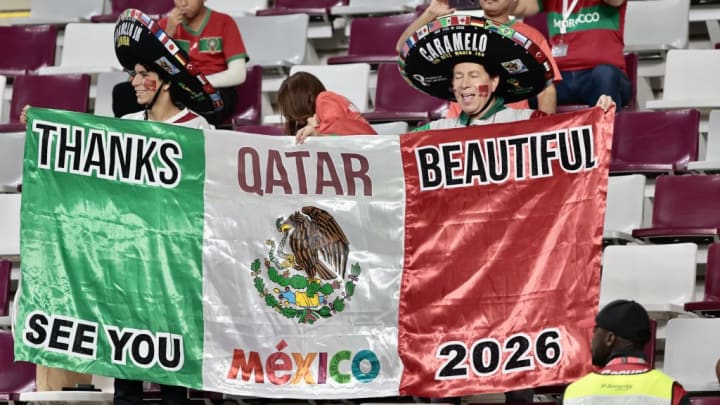 Torcedores mexicanos em Croácia x Marrocos na Copa do Mundo Catar 2022