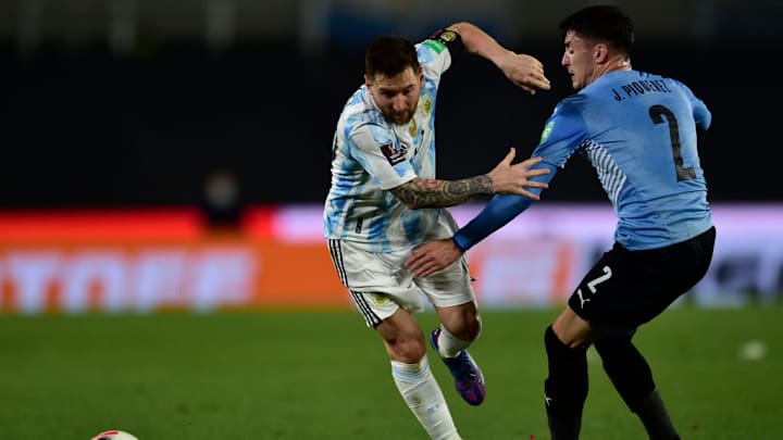 Lionel Messi Joaquin Piquerez Argentina Uruguai Eliminatórias 