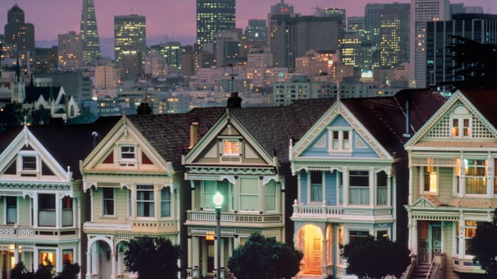 The Painted Ladies frame a skyline in one of the most expensive rental markets in the U.S.