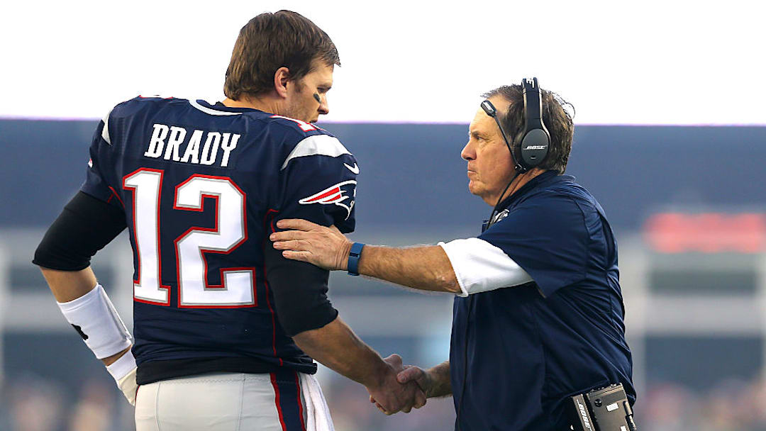 Tom Brady y Bill Belichick, la dupla más exitosa de quarterback-coach en la NFL.