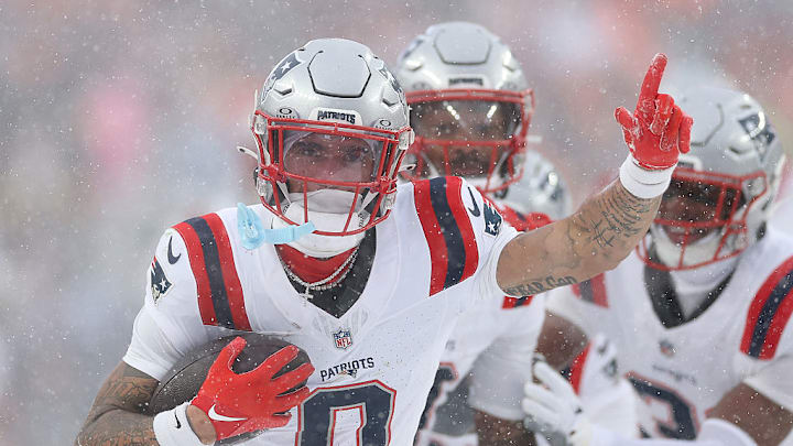 Los Patriots jugaron la Final de Conferencia Americana con su jersey blanco.