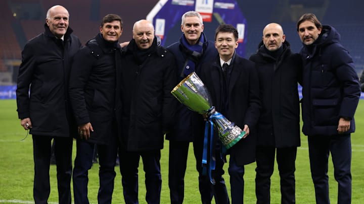 Steven Zhang, Piero Volpi, Javier Zanetti, Giuseppe Marotta, Alessandro Antonello, Piero Ausilio, Dario Baccin