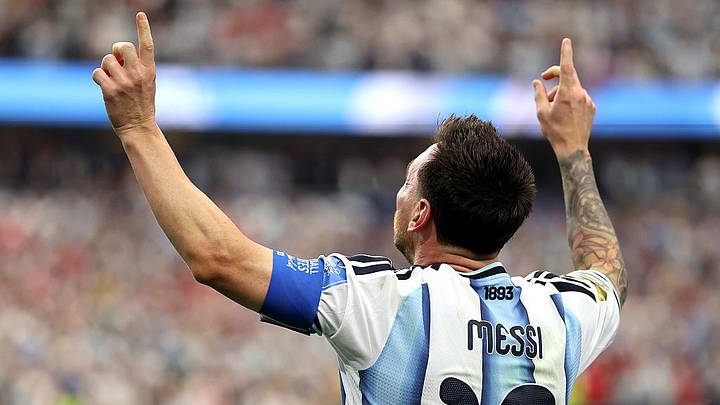 Lionel Messi festeja la segunda anotación de Argentina en el duelo contra Austria por la Copa del Mundo 2026 Lionel Messi festeja la segunda anotación de Argentina en el duelo contra Austria por la Copa del Mundo 2026