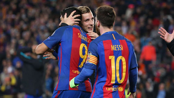 Lionel Messi, Lucas Digne, Luis Suarez