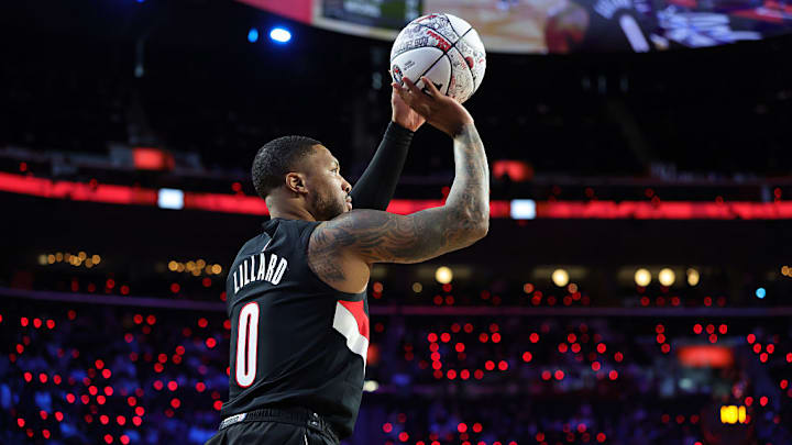 Damian Lillard ganó el concurso de triples de la NBA.