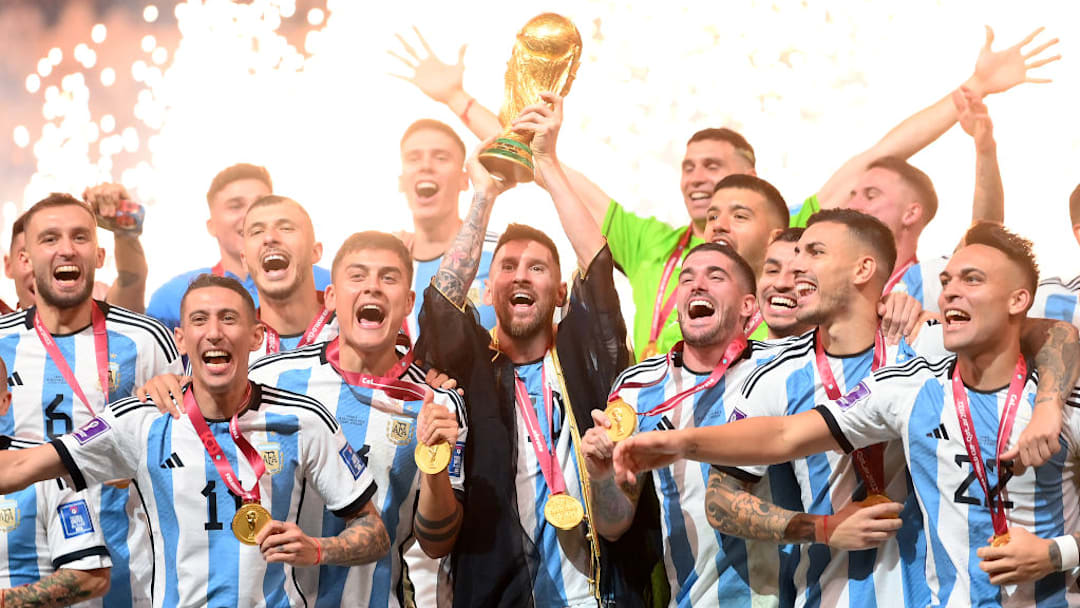 La selección de Argentina celebra el título de Qatar 2022