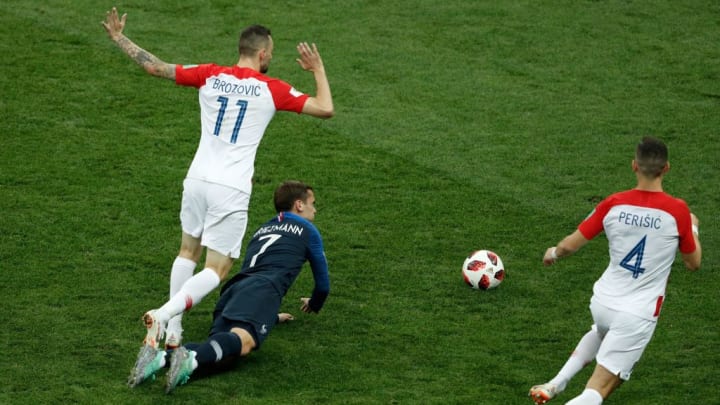 Griezmann e Perisic em França 4 x 2 Croácia na final da Copa do Mundo de 2018