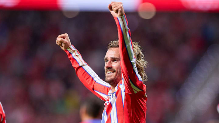 Antoine Griezmann of Atletico Madrid celebrates a goal...