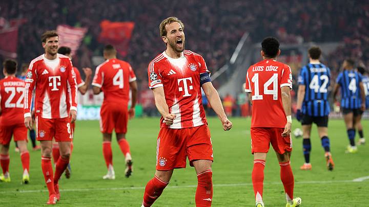 Harry Kane hizo doblete en la goleada del Bayern al Atalanta.