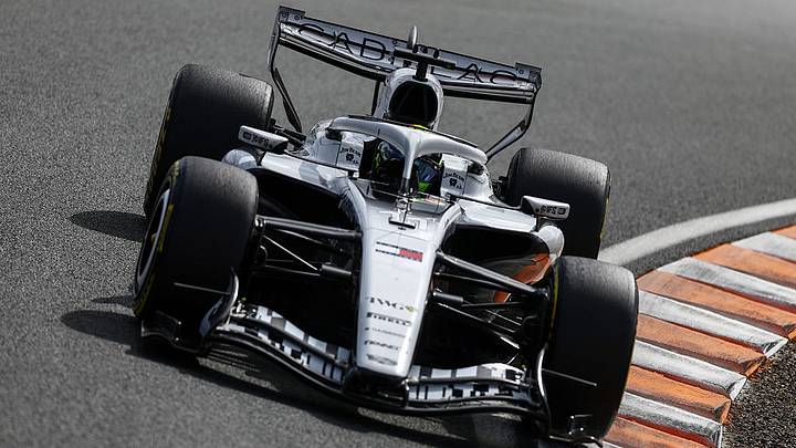 Sergio Pérez, piloto de Cadillac, durante el GP de Países Bajos. Sergio Pérez, piloto de Cadillac, durante el GP de Países Bajos.
