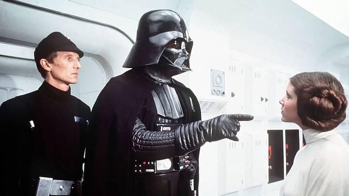 Darth Vader and Princess Leia in "Star Wars: A New Hope"