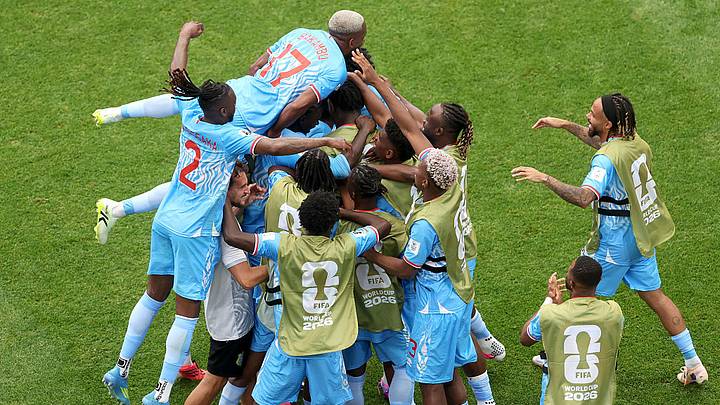 Jugadores del Congo celebran ante Portugal en el Mundial 2026 Jugadores del Congo celebran ante Portugal en el Mundial 2026