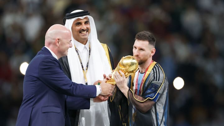 Gianni Infantino (president of FIFA), Emir of Qatar Tamim...