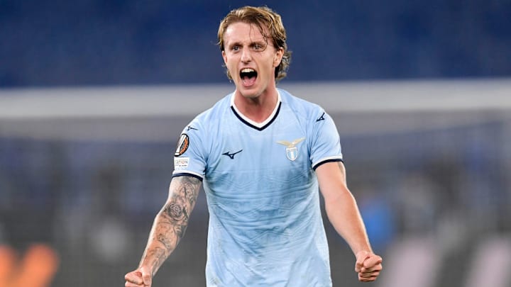 Nicolo Rovella of SS Lazio celebrates the victory at the end...