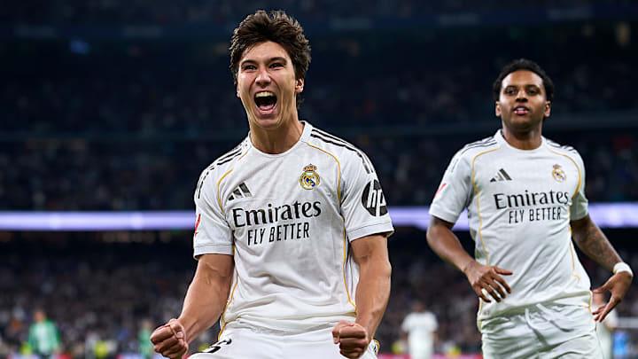 Gonzalo García (center) bagged the first hat trick of his Real Madrid career. Gonzalo García (center) bagged the first hat trick of his Real Madrid career.