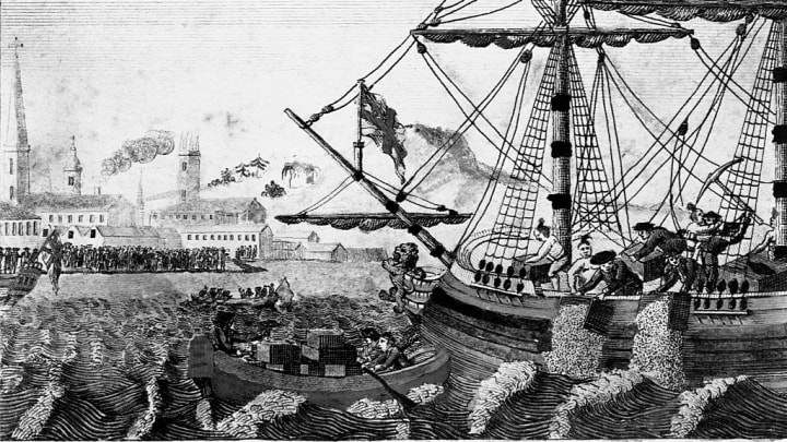Illustration of the Boston Tea Party