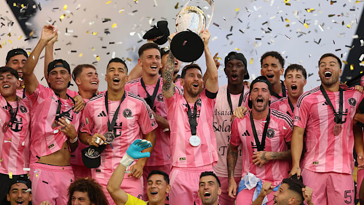 Inter Miami get their hands on MLS Cup for the first time in their history. Inter Miami get their hands on MLS Cup for the first time in their history.