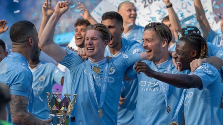 Kevin De Bruyne, Jack Grealish, Kyle Walker - English Soccer Defender, Jérémy Doku