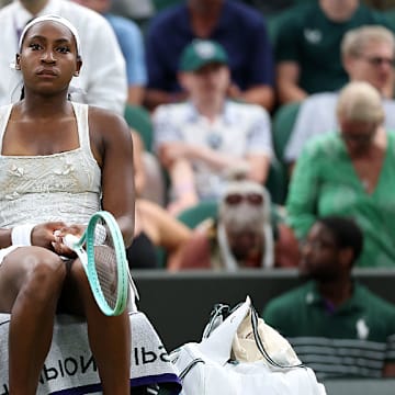 Coco Gauff at Wimbledon on July 1, 2025.