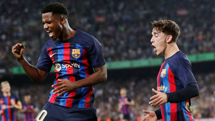 FC Barcelona v Villarreal - Ansu Fati y  Gavi