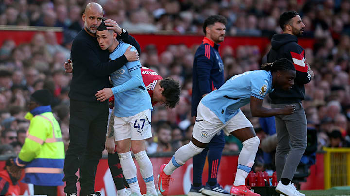 Pep Guardiola, Phil Foden, Jeremy Doku, Ruben Amorim