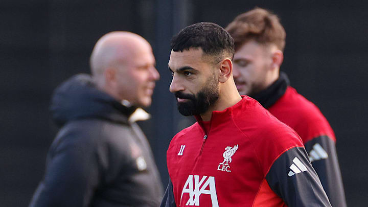 Mohamed Salah im Training am Montag