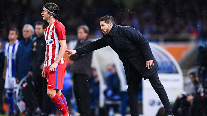 Diego Pablo Simeone y Filipe Luis