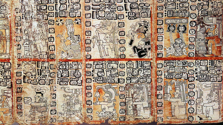Section from the Mayan Troano Codex, 15th century. 