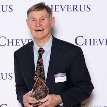 John Wolfgram during his induction to the Cheverus High School Athletic Hall of Fame in 2023.