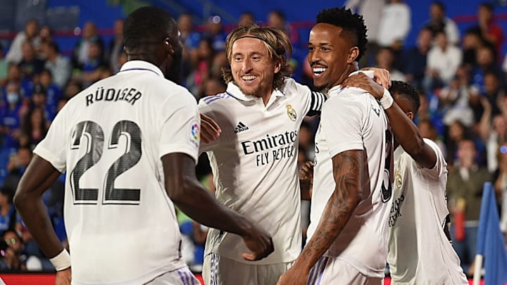 Eder Militao, Luka Modric y Antonio Rudiger
