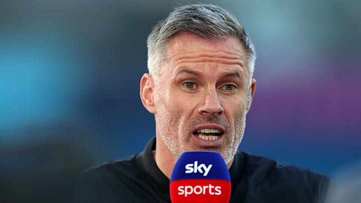 Jamie Carragher am Sky-Mikro  Jamie Carragher am Sky-Mikro
