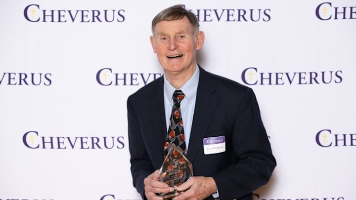 John Wolfgram during his induction to the Cheverus High School Athletic Hall of Fame in 2023. John Wolfgram during his induction to the Cheverus High School Athletic Hall of Fame in 2023.