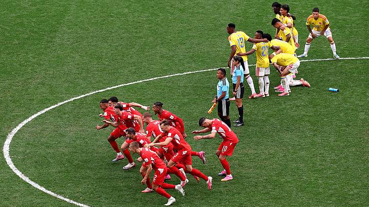 Suiza eliminó en penales al penúltimo equipo americano, Colombia, en penales este martes. Suiza eliminó en penales al penúltimo equipo americano, Colombia, en penales este martes.