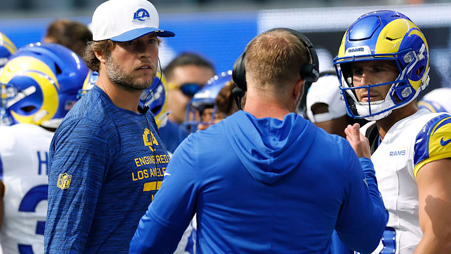 Will Matthew Stafford (left) be well enough to suit up for the Rams' season opener? | Harry How/Getty Images