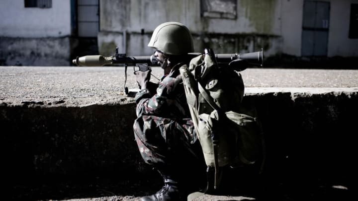 A Comoran soldier is pictured