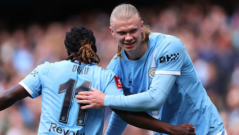 Manchester City players in action