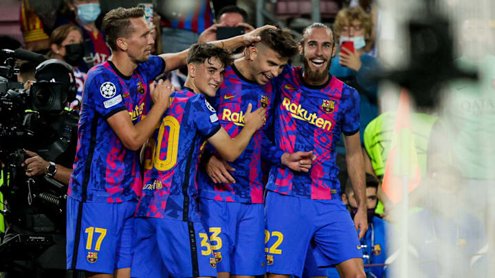 Gerard Pique, Luuk De Jong, Oscar Mingueza, Pablo Martin Paez Gavi