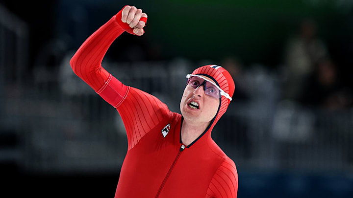 El noruego Sander Eitrem, atleta de patinaje de velocidad 