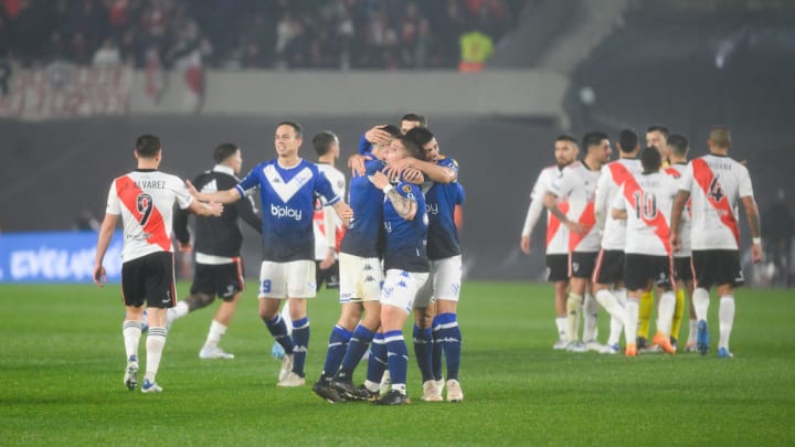 Velez players celebrate during the 2022 Copa Libertadores...