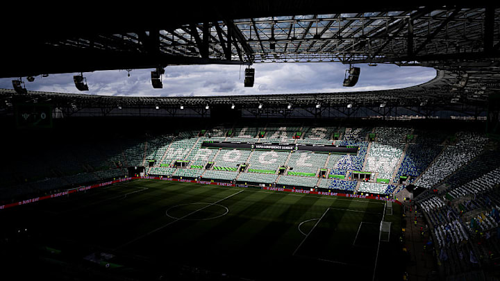 A general view of Wroclaw Stadium, also known as Tarczynski...