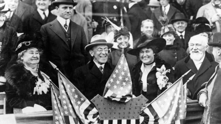 Woodrow and Edith Wilson at a patriotic celebration.