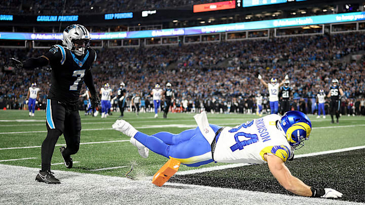 Colby Parkinson consiguel el touchdown en el último minuto con el que los Rams vencieron a los Panthers.