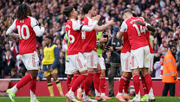 Eberechi Eze (left), Martin Zubimendi (second left) and Viktor Gyökeres (second right) have enhanced this Arsenal side.