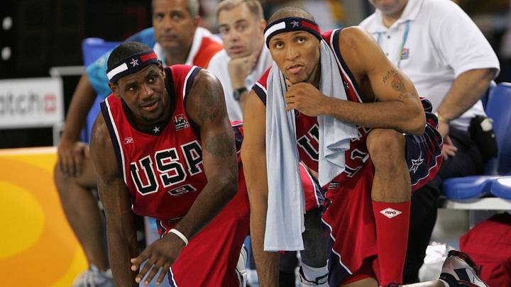 LeBron James y Shawn Marion, en la derrota del Dream Team a manos de Puerto Rico en los Juegos Olímpicos de Atenas 2004. LeBron James y Shawn Marion, en la derrota del Dream Team a manos de Puerto Rico en los Juegos Olímpicos de Atenas 2004.